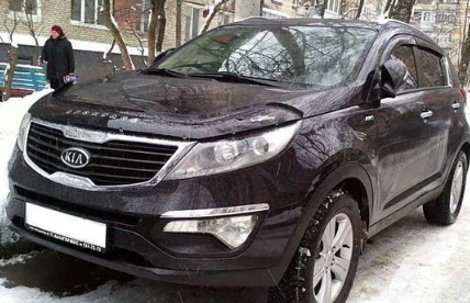 Дефлектор капота (мухобойка) KIA Sportage с 2010-2015 г.в. (Киа Спортаж) Вип Тюнинг